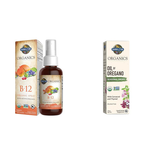 Paquete Garden of Life Organics Vitamina B12 y Aceite de Orégano