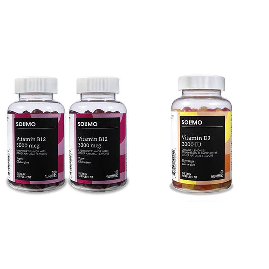 Paquete gominolas Amazon Basics vitamina B12 3000mcg sabor frambuesa