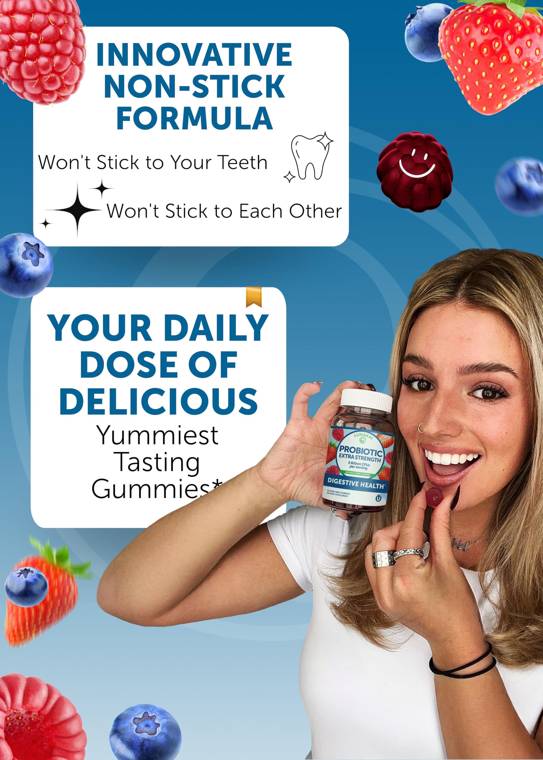 Paquete de gominolas probióticas y vitamina C Lunakai