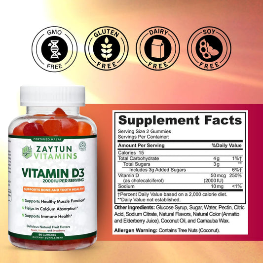 Paquete gominolas Zaytun vitamina d3 halal sabor frutas