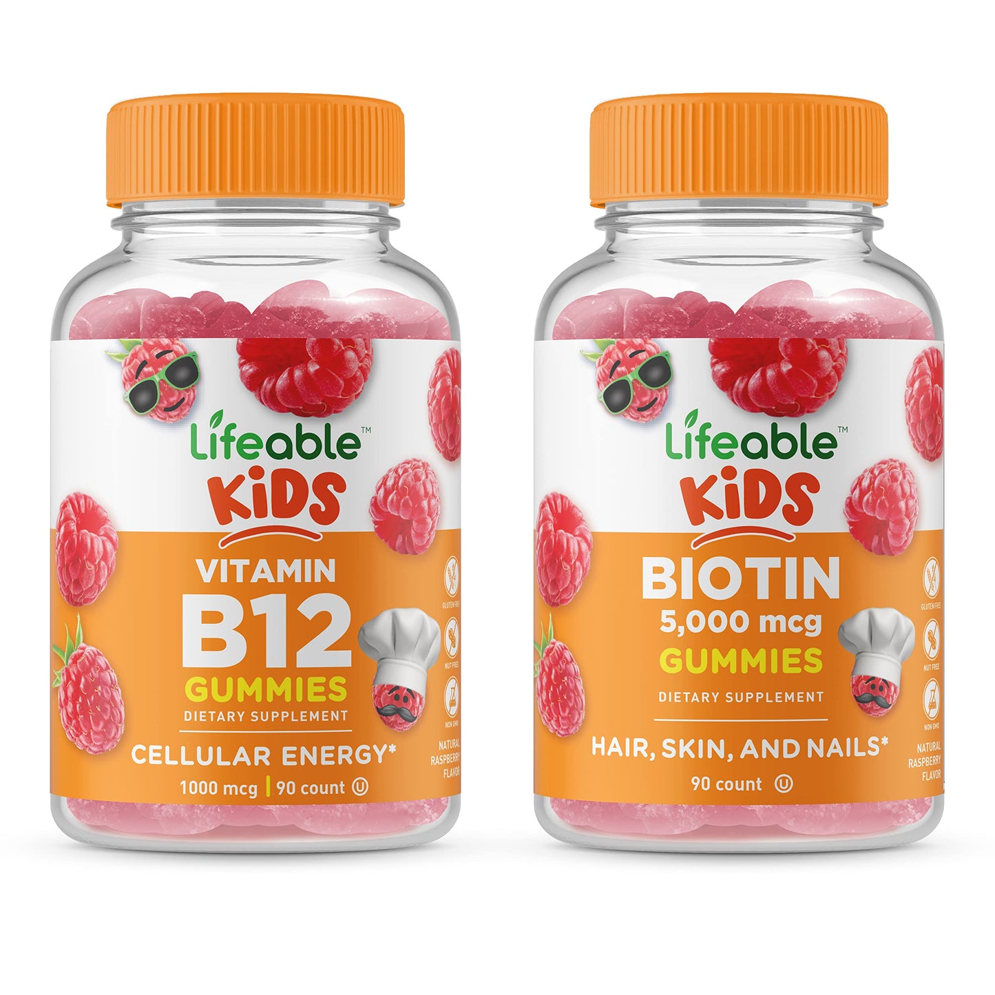 Paquete de gomitas biotina y vitamina B12 para niños Lifeable