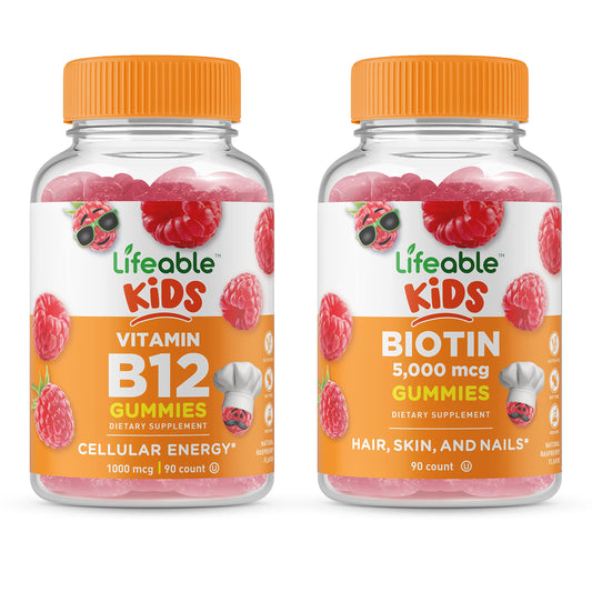 Paquete de gomitas biotina y vitamina B12 para niños Lifeable