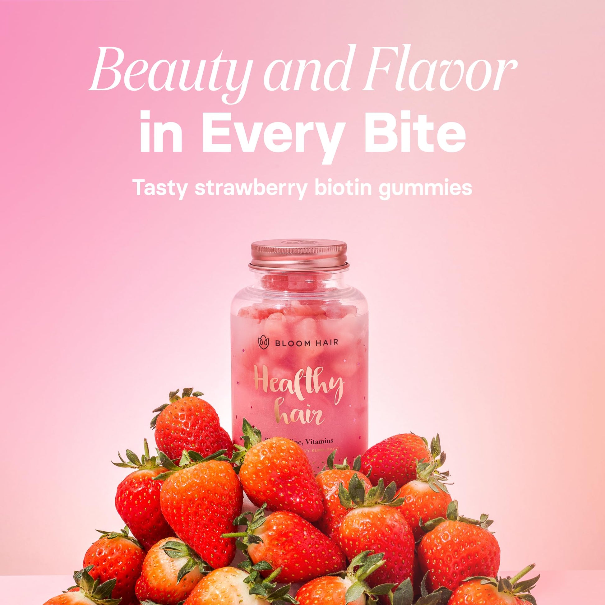 Paquete gomitas Bloom Hair para crecimiento rápido de cabello y uñas