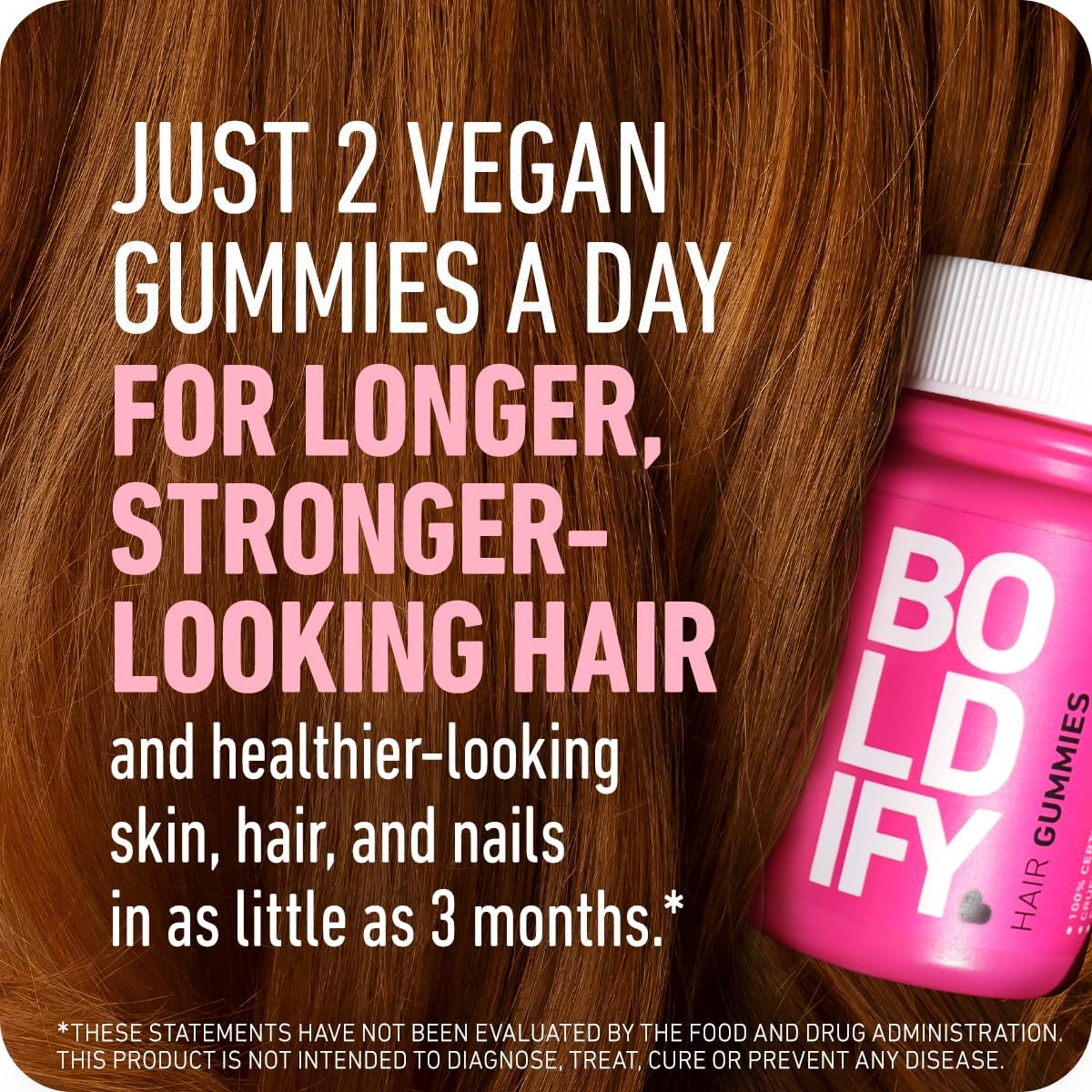 Paquete gomitas Boldify para crecimiento capilar veganas