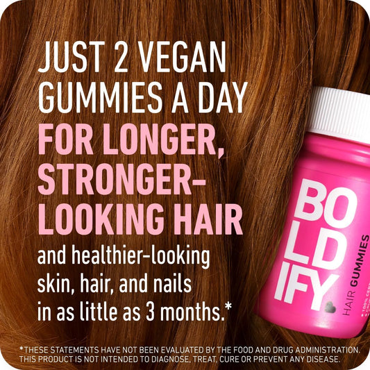 Paquete gomitas Boldify para crecimiento capilar veganas
