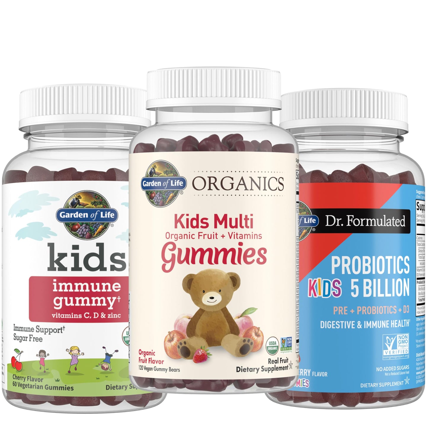 Paquete de gomitas Garden of Life para niños multivitaminas e inmunidad