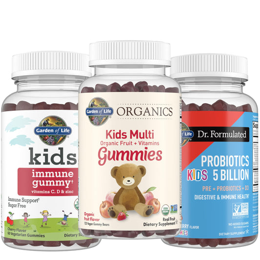 Paquete de gomitas Garden of Life para niños multivitaminas e inmunidad