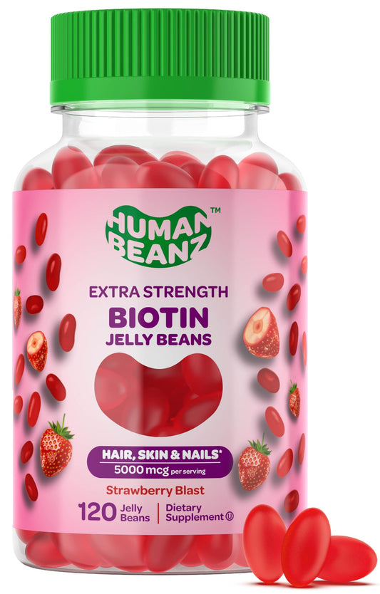 Paquete de gomitas Human Beanz biotina 5000 mcg sabor fresa