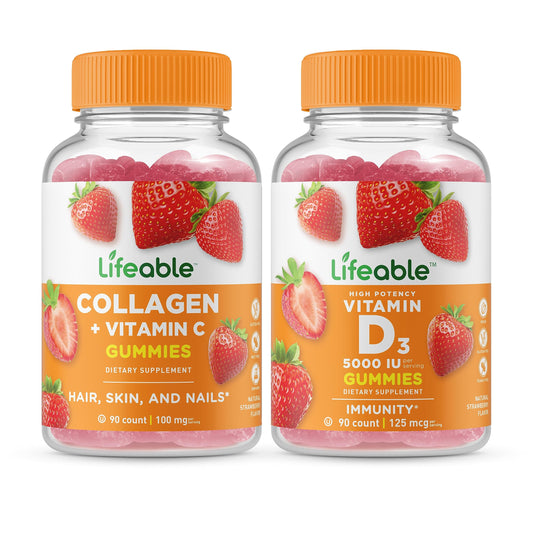 Paquete gomitas Lifeable colágeno vitamina C y D 5000 UI