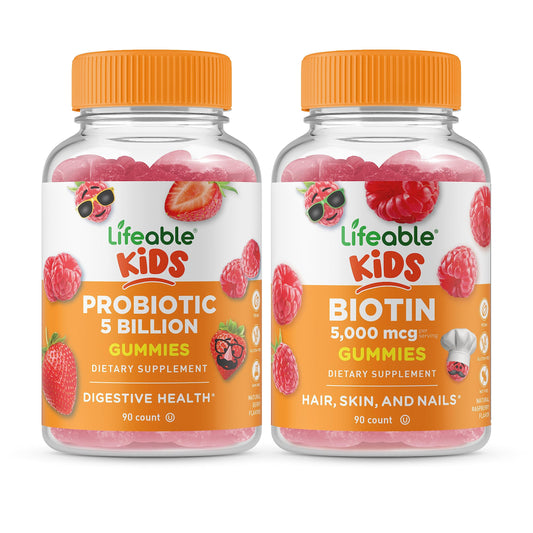 Paquete gomitas Lifeable probióticos y biotina niños