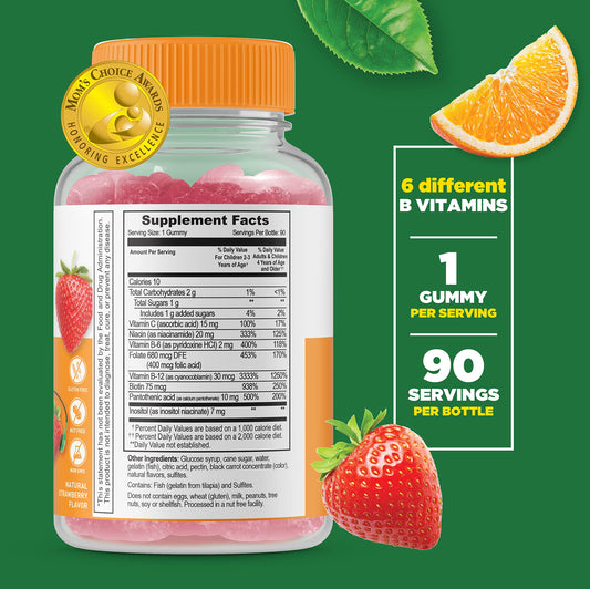 Paquete gomitas Lifeable vitamina B12 para niños sin gluten y sin GMO