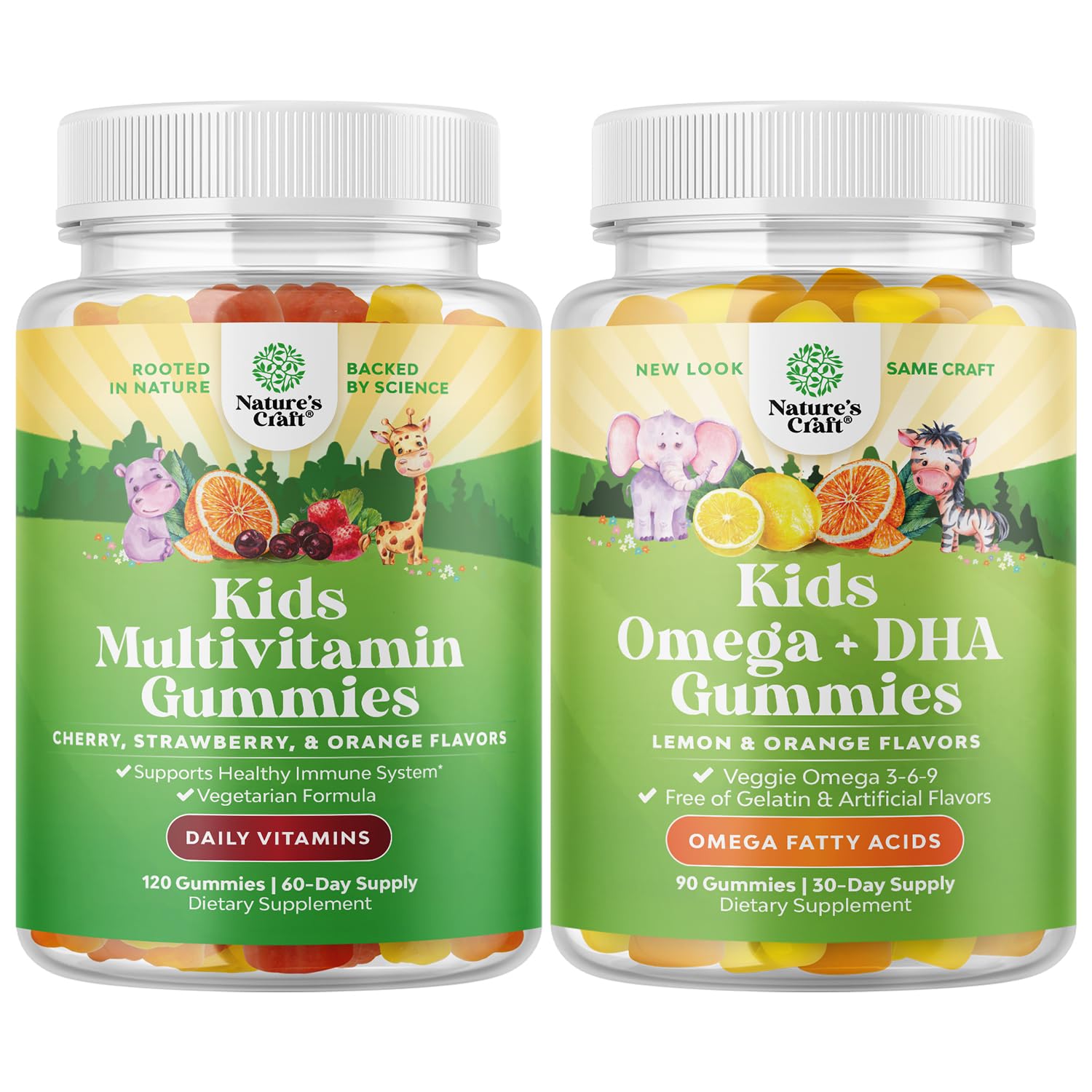 Paquete gomitas multivitamínicas Natures Craft niños base plantas