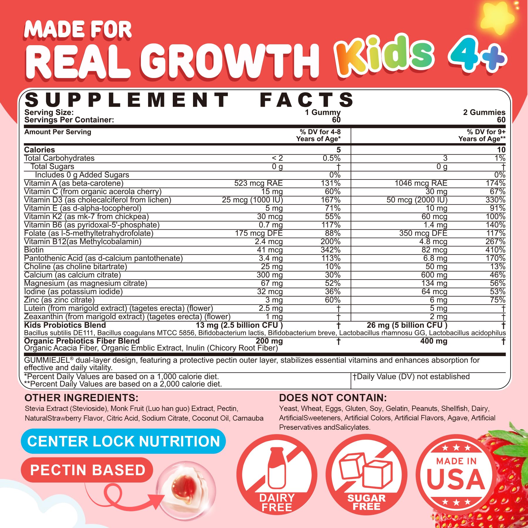 Paquete gomitas multivitamínicas probióticos NEVISS niños