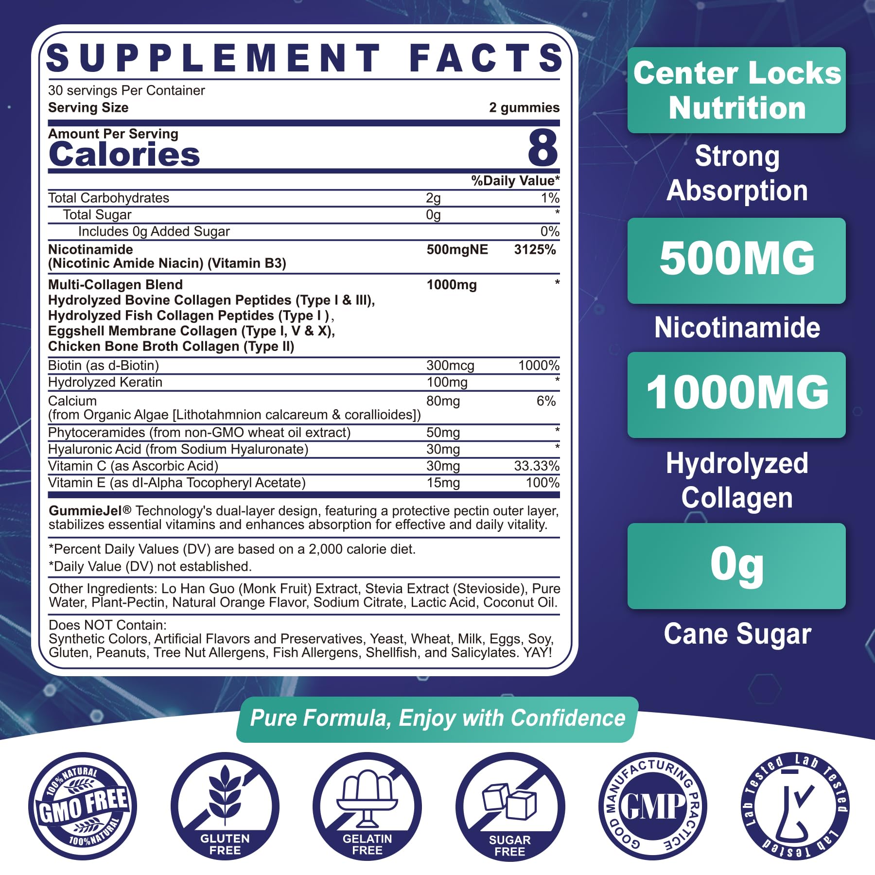Paquete gomitas NAD+ NEVISS con colágeno y vitamina B3