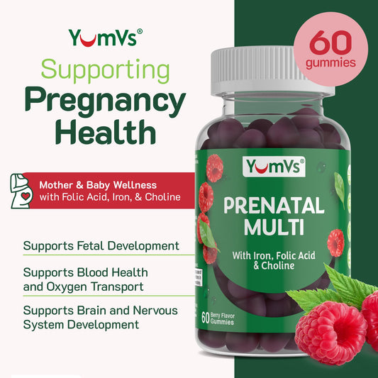 Paquete gomitas prenatales YumVs 60 unidades para embarazo