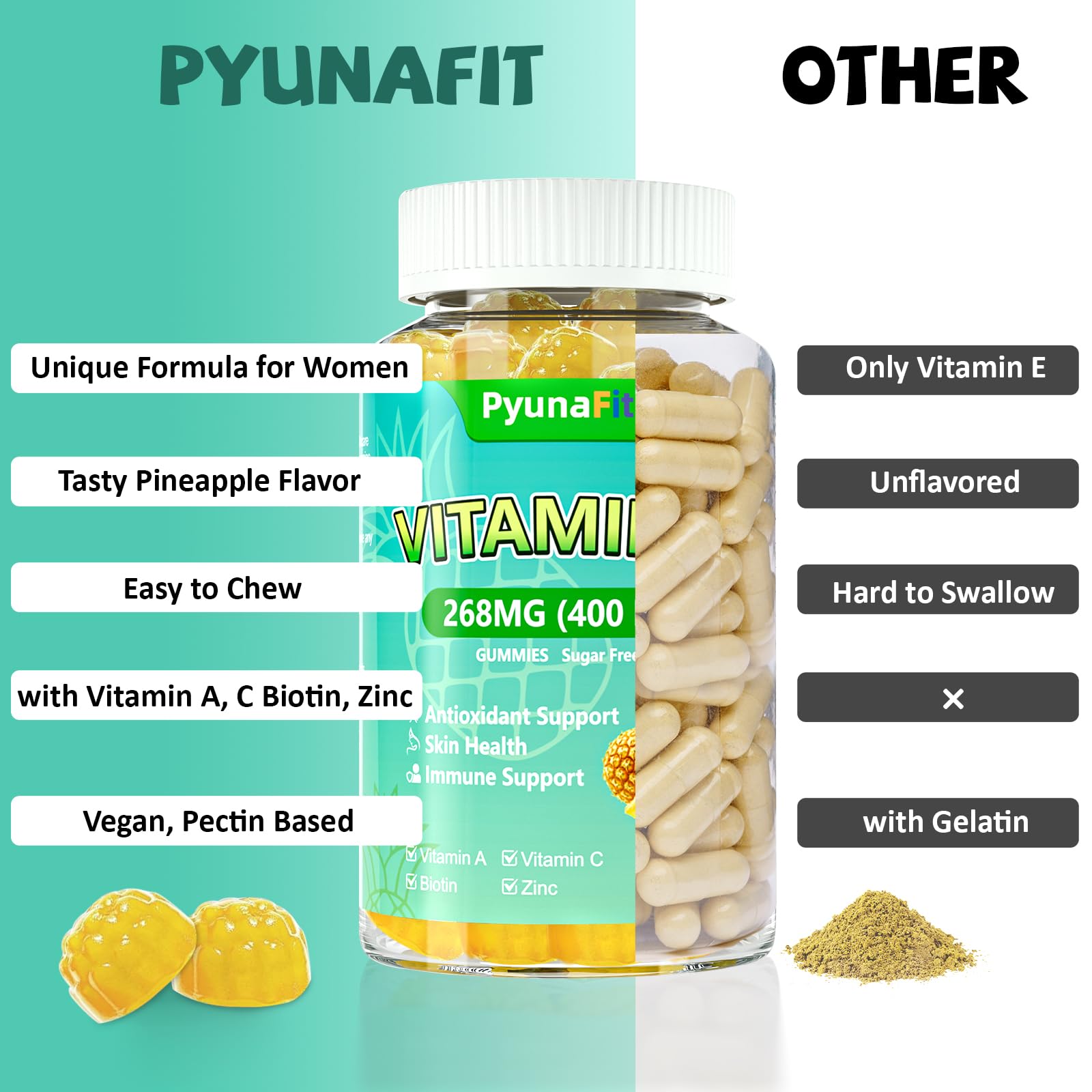 Paquete gomitas PYUNAFIT vitaminas antioxidantes mujer
