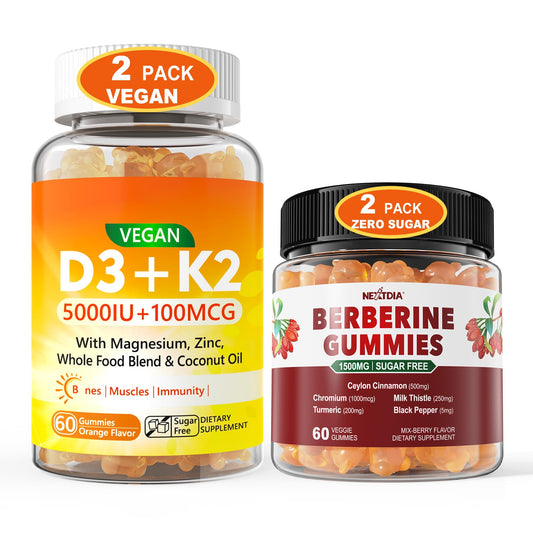 Paquete gomitas veganas vitamina d3 y berberina nextdia