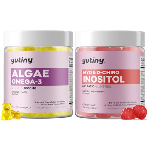 Paquete gomitas veganas Yutiny myo-inositol omega 3 mujer