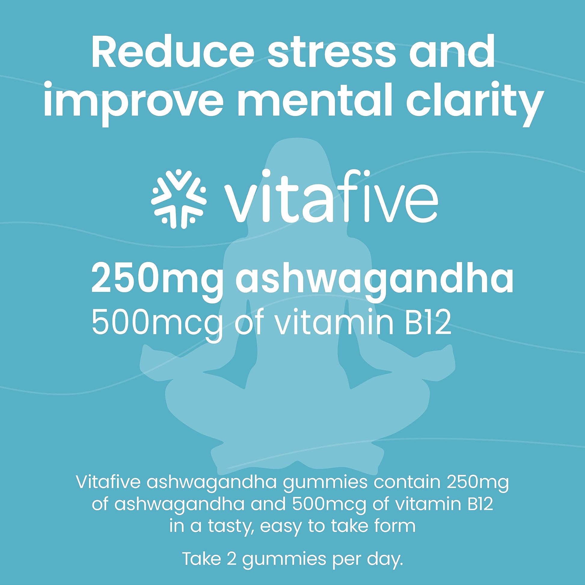 Paquete gomitas Vitafive Ashwagandha y Vitamina B12 veganas