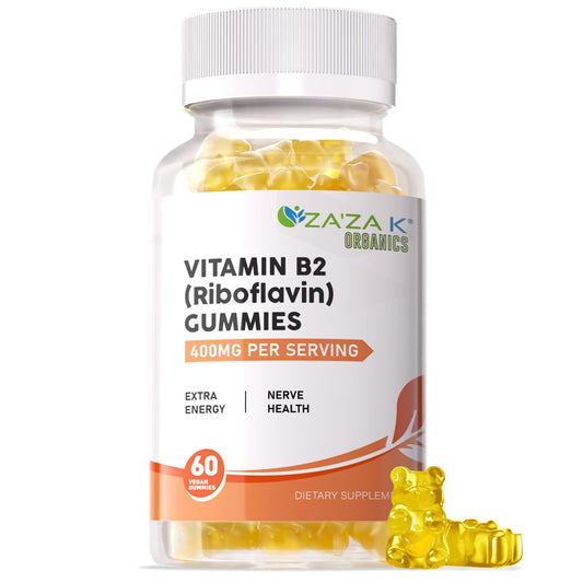 Paquete gomitas vitamina B2 ZA'ZA K ORGANICS 400 mg 60 unidades
