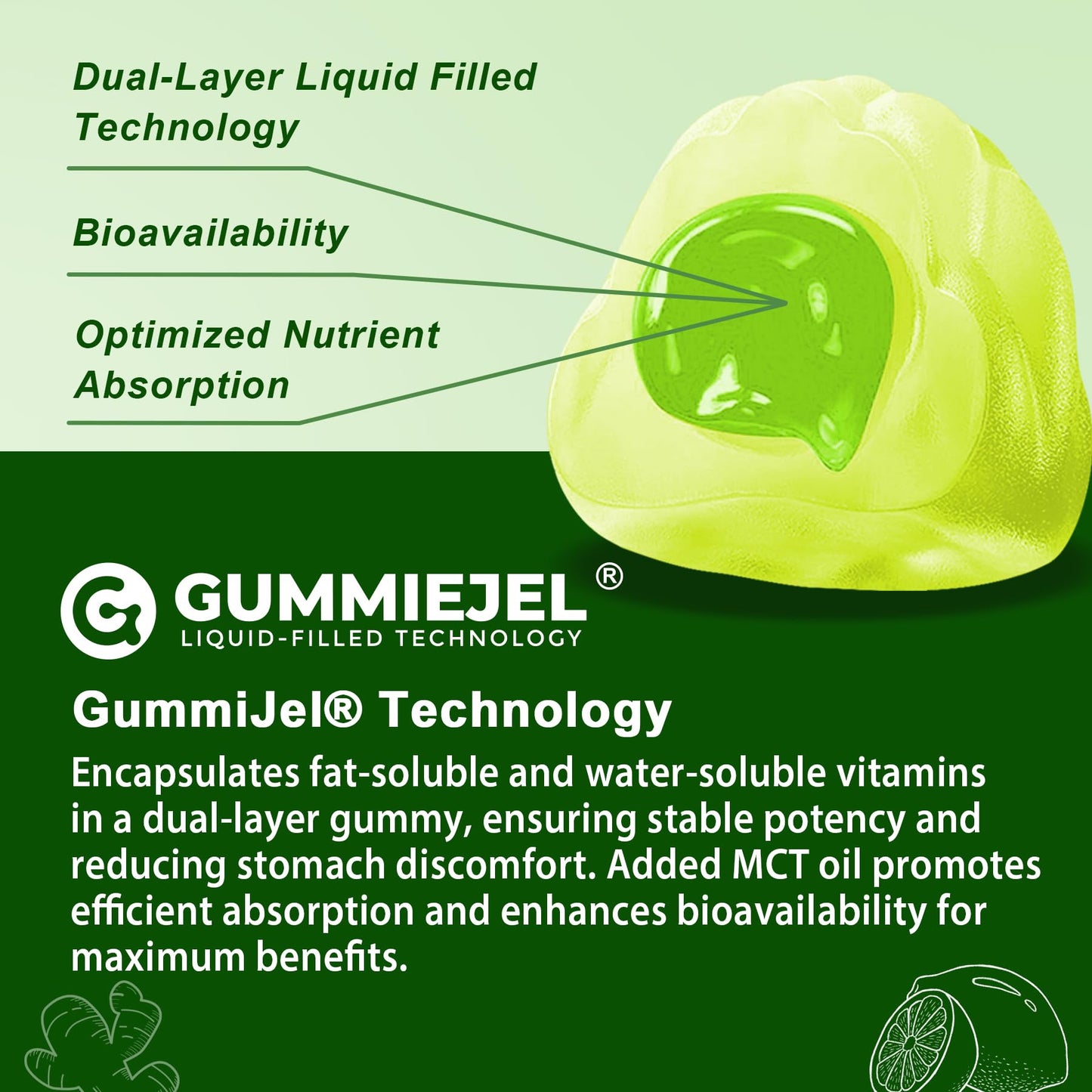 Paquete gomitas vitamina c 1000mg y multivitamínicas para hombres 50+