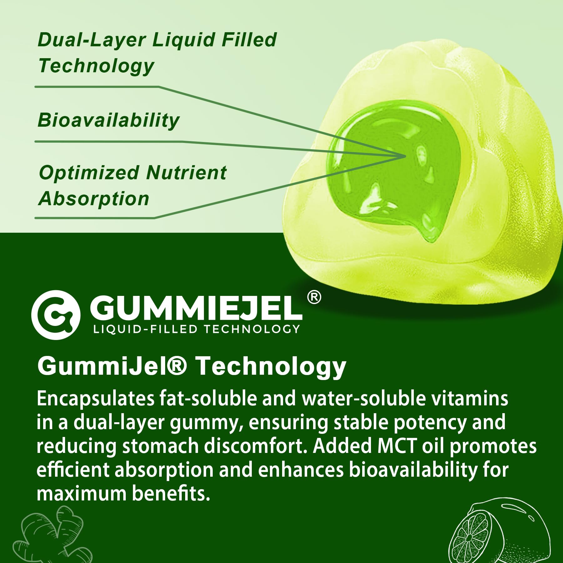 Paquete gomitas vitamina c 1000mg y multivitamínicas para hombres 50+
