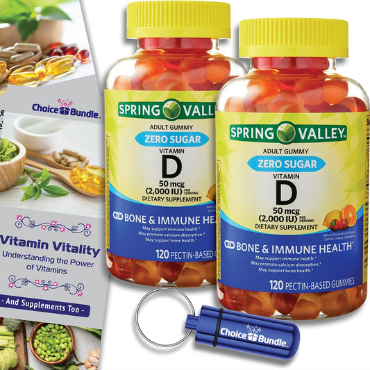 Paquete gomitas vitamina d sin azúcar choice bundle para salud ósea e inmune