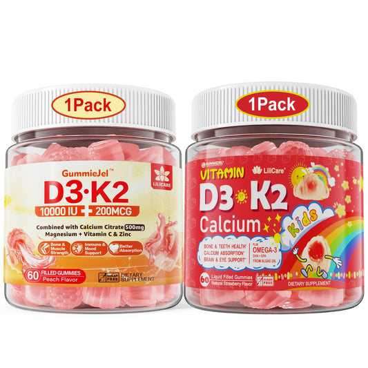 Paquete gomitas vitamina D3K2 LILICARE para adultos y niños