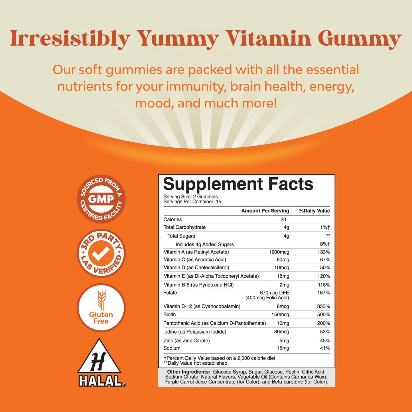 Supuesto paquete gomitas vitaminas D3 y multivitaminas Natures Craft