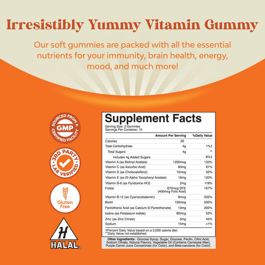Supuesto paquete gomitas vitaminas D3 y multivitaminas Natures Craft