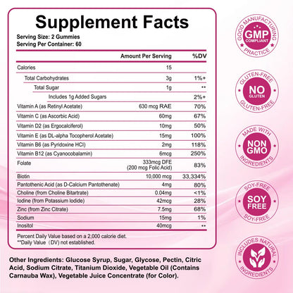 Paquete de gomitas vitaminadas SCOLA con biotina