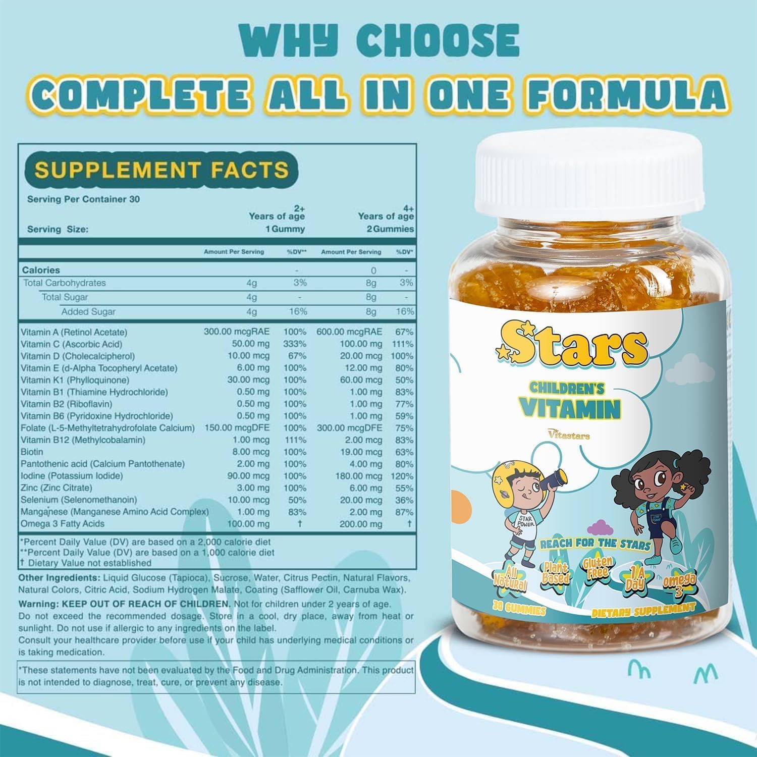 Paquete de gomitas Vitastars, complemento vitamínico para niños