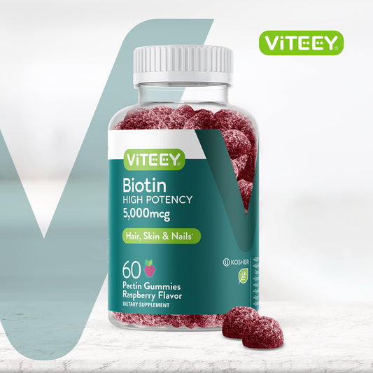 Paquete de gomitas Viteey para cabello piel y uñas 60 unidades
