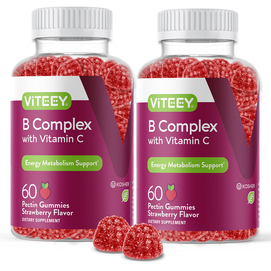 Paquete de gomitas Viteey complejo B sabor fresa 120 unidades