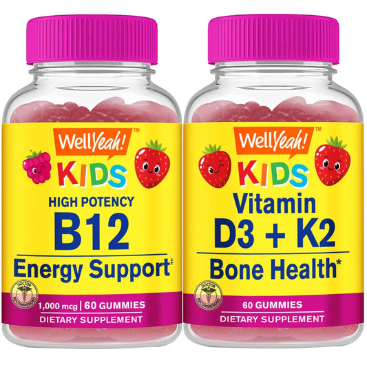 Paquete gomitas WellYeah vitaminas B12 D3 K2 para niños