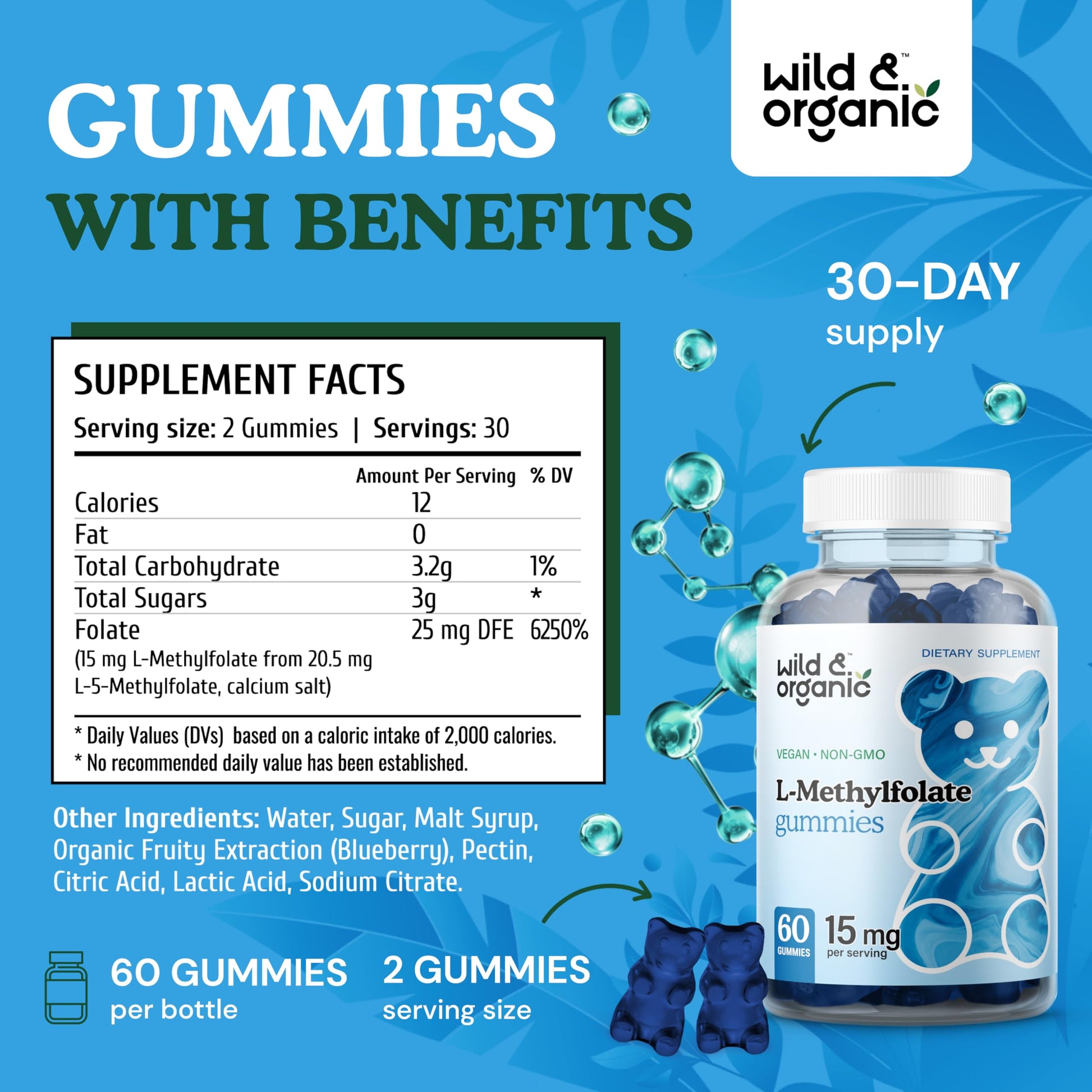 Paquete de gomitas Wild & Organic apoyo mental