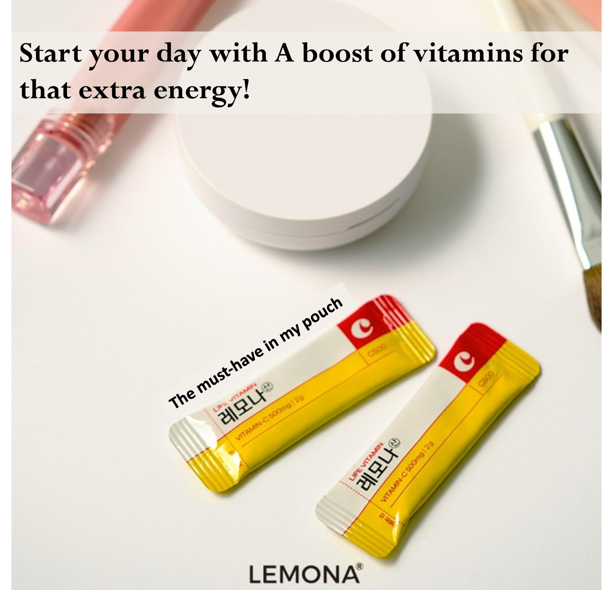 Paquete grande set LEMONA vitamina C y colágeno 60 días