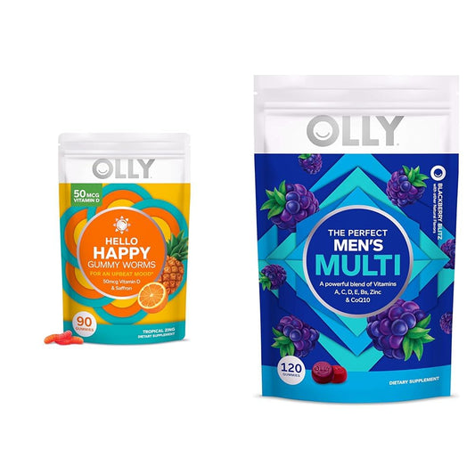 Paquete de gummies OLLY para estado de ánimo y multivitamínico para hombres