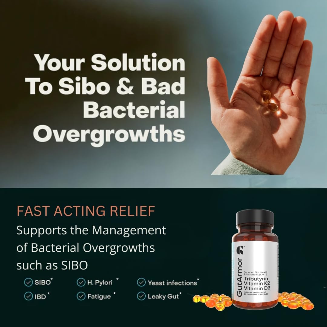 Paquete GutArmor suplemento vitamina d3 k2 y butirato