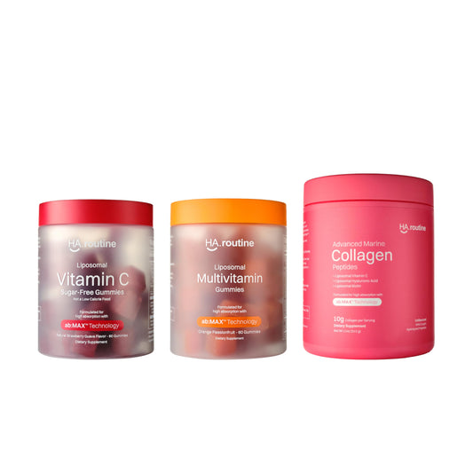 Paquete Haroutine con gomitas liposomales de vitamina C, multivitamínico y colágeno