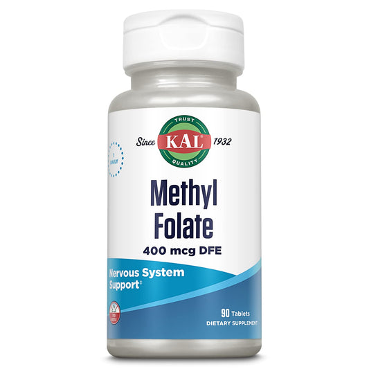 Paquete KAL Metilfolato 400mcg 90 tabletas vitamina B9