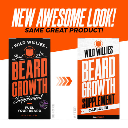 Paquete kit crecimiento barba vitaminas y suero Wild Willies