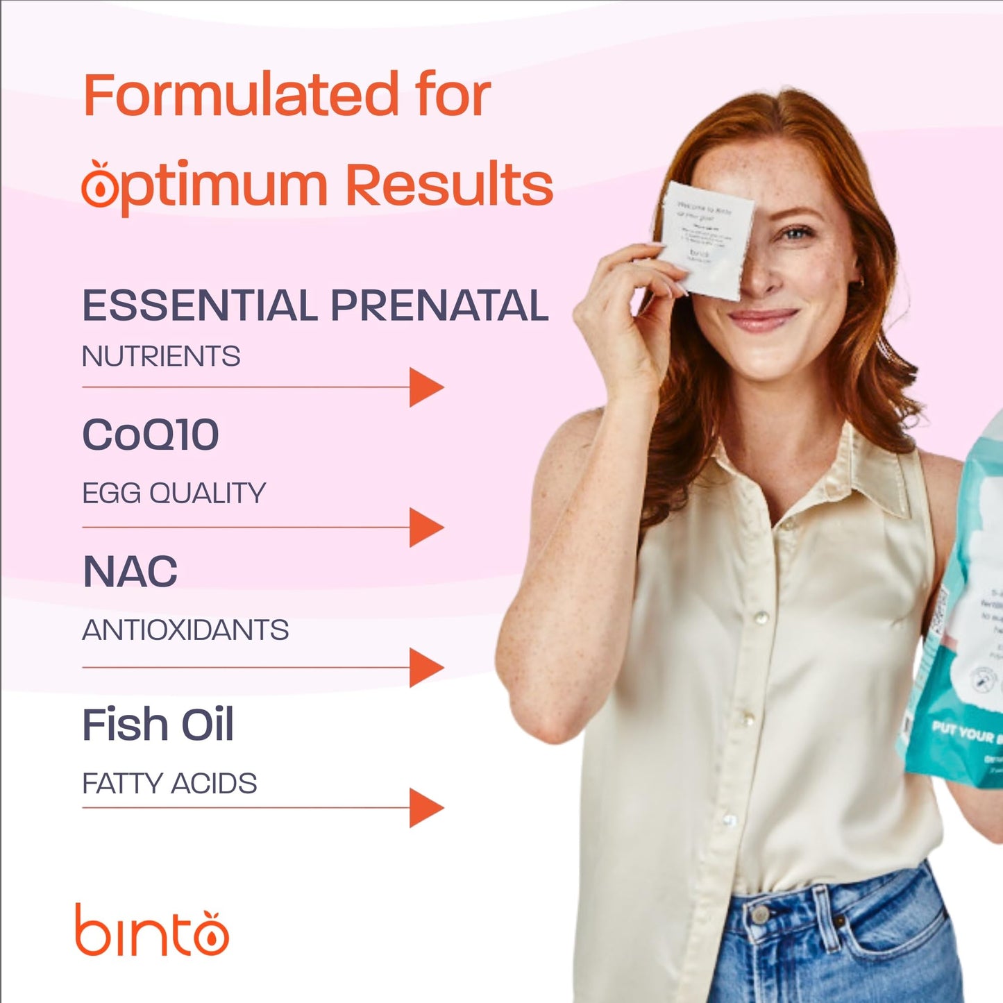 Paquete kit fertilidad Binto para apoyo ovárico y hormonal