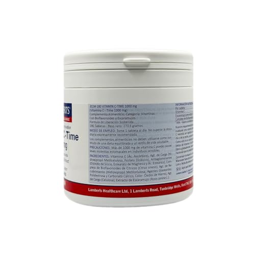 Paquete Lamberts vitamina C 180 tabletas soporte inmunológico