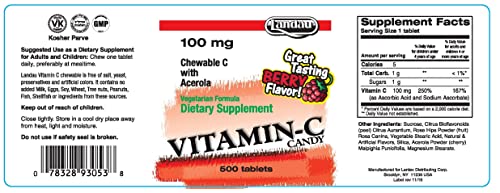 Paquete Landau vitamina c masticable para niños y adultos