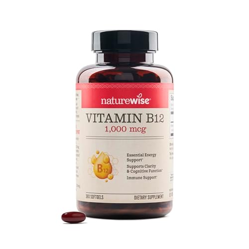 Paquete lateral NatureWise Vitamina D3 1000 UI y B12 para salud