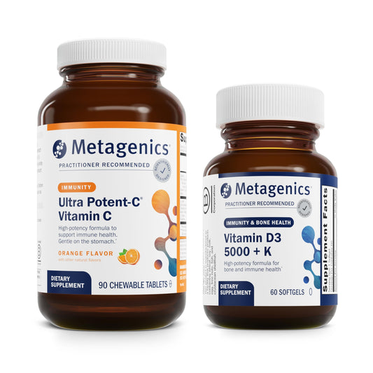 Paquete Metagenics Ultra Potent-C masticable y D3 5000+K