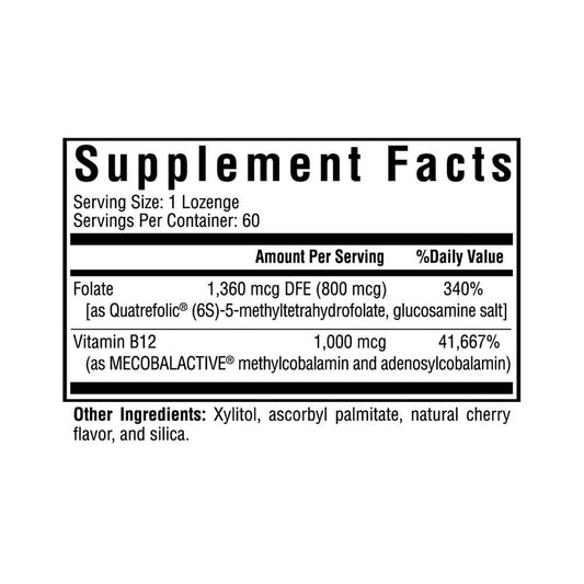 Paquete suplemento Metil B12 con L-Metilfolato para apoyo MTHFR