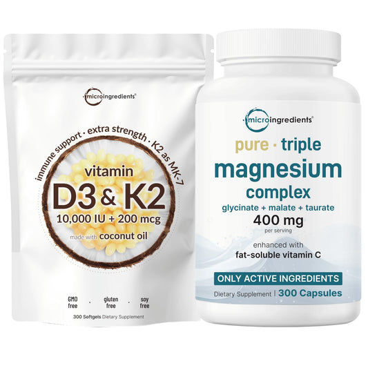 Paquete Micro Ingredients vitamina d3 k2 y magnesio 2 en 1