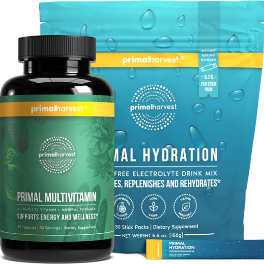 Paquete de multivitaminas y polvo de hidratación Primal Harvest